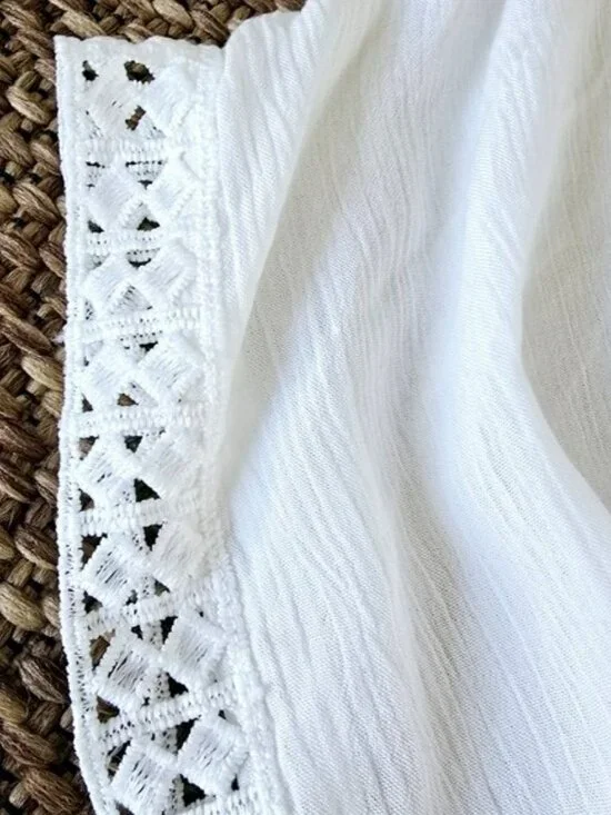 Nordstrom Women's White Kimono One Size Flowy Lace Fairy Bohemian Romantic Y2K - Picture 5 of 13